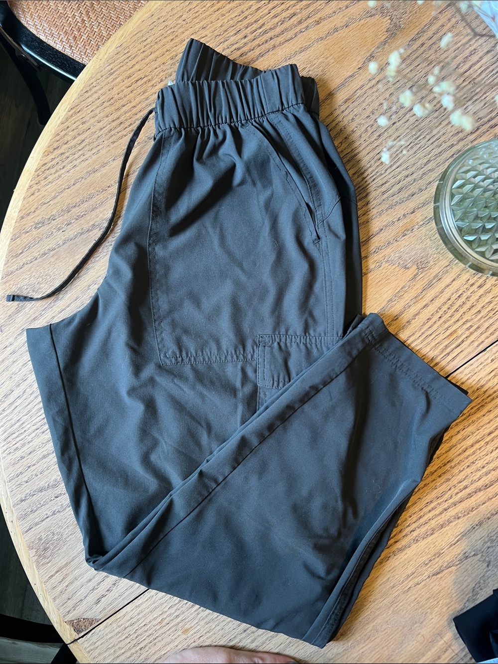 Old Navy Dark Green Cropped Elastic-Waist Jogger Pants